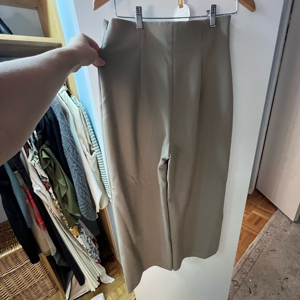 Zara Taupe Wide Leg Pant